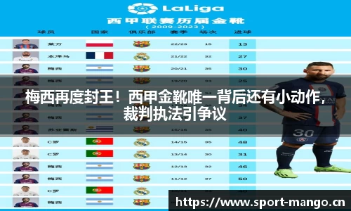 梅西再度封王！西甲金靴唯一背后还有小动作，裁判执法引争议