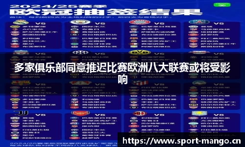 多家俱乐部同意推迟比赛欧洲八大联赛或将受影响